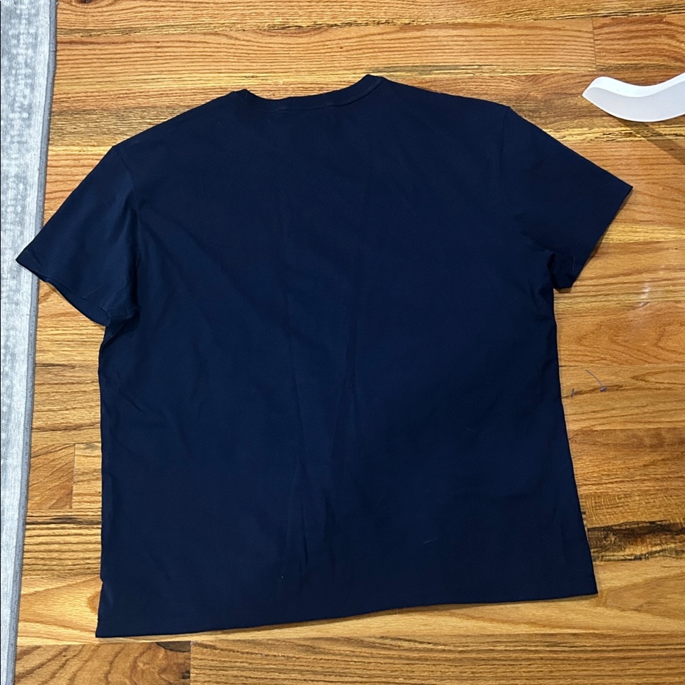 Ralph Lauren Navy Tee with Multicolor Embroidered Logo - Picture 5 of 5